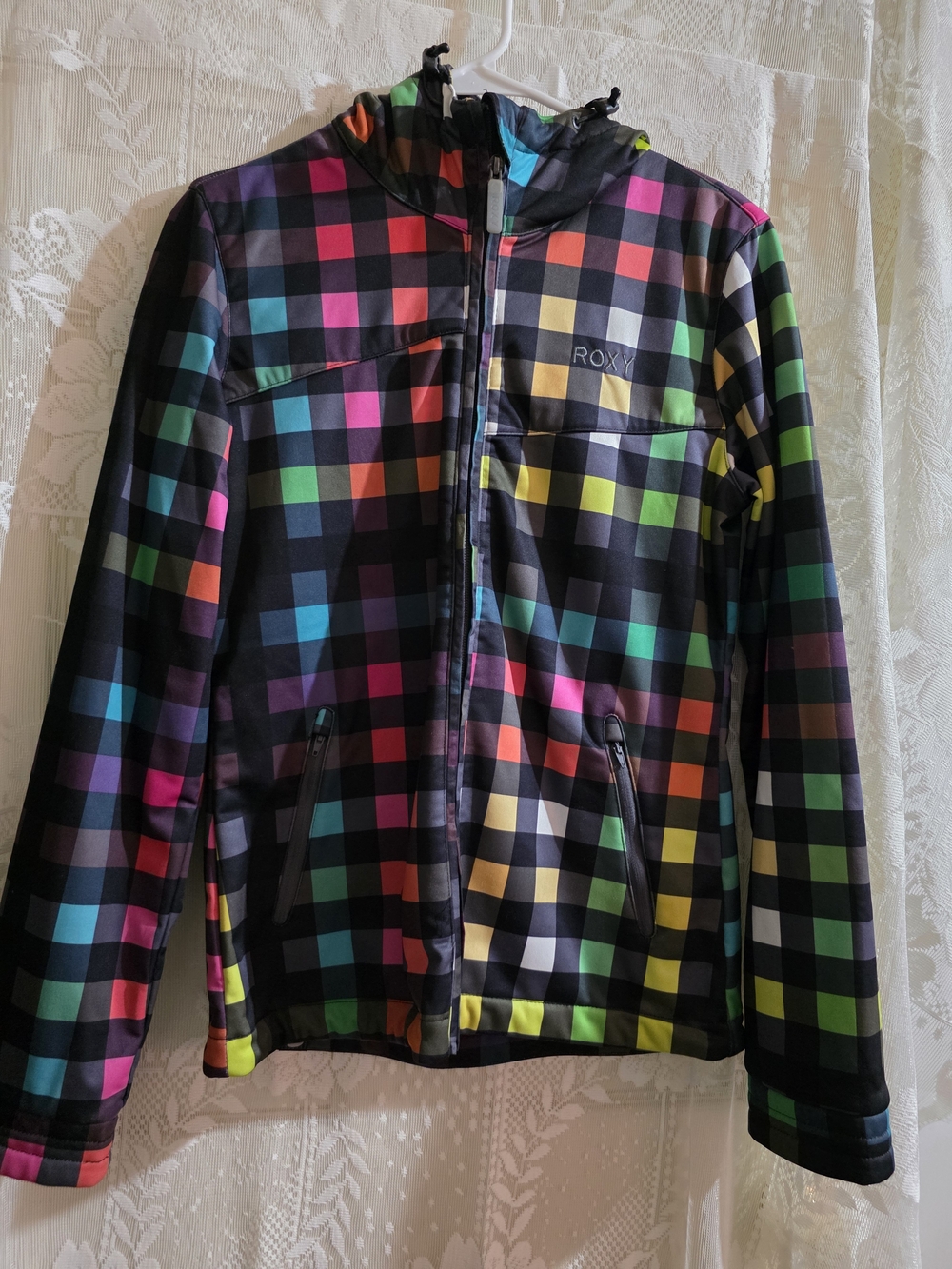 Roxy Multicolor Plaid Hooded Jacket